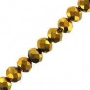 Top Glasfacett rondellen Perlen 4x3mm Antique gold